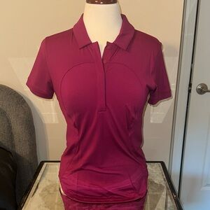 Lululemon quick dry Polo Shirt - berry